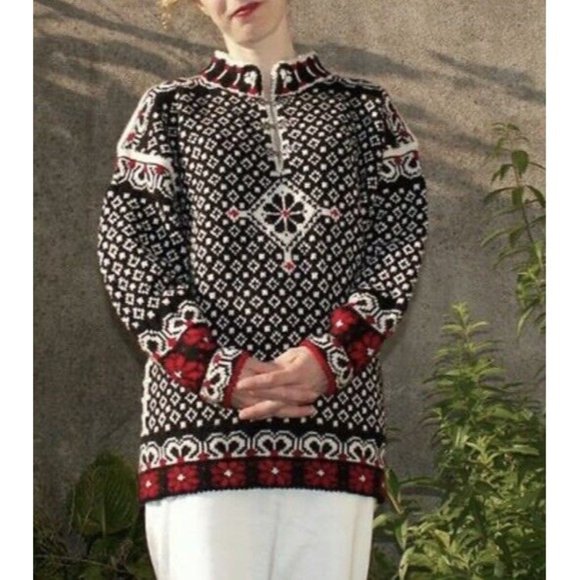 Dale of Norway Sweaters - Dale Of Norway Pure Wool Sweater Pewter Clasp Nordic Haukeli Pattern Sz Small